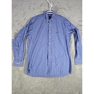 Chaps Shirt Mens‎ Large 16 - 16.5 34/35 Blue Striped Long Sleeve Cotton Button